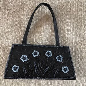 Black and Blue Floral Shoulder Bag